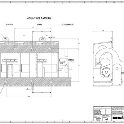 Pro Race V2 Floor Mounted Cockpit Fit 3 Pedal System - Silver