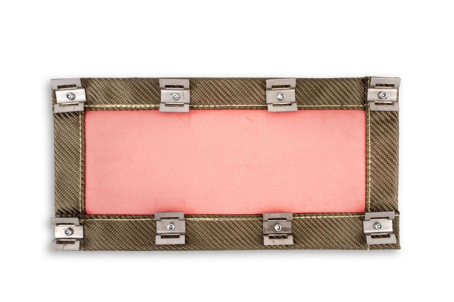 CLAMP ON EXHAUST HEAT SHIELD (TITANIUM OR CARBON FIBRE)